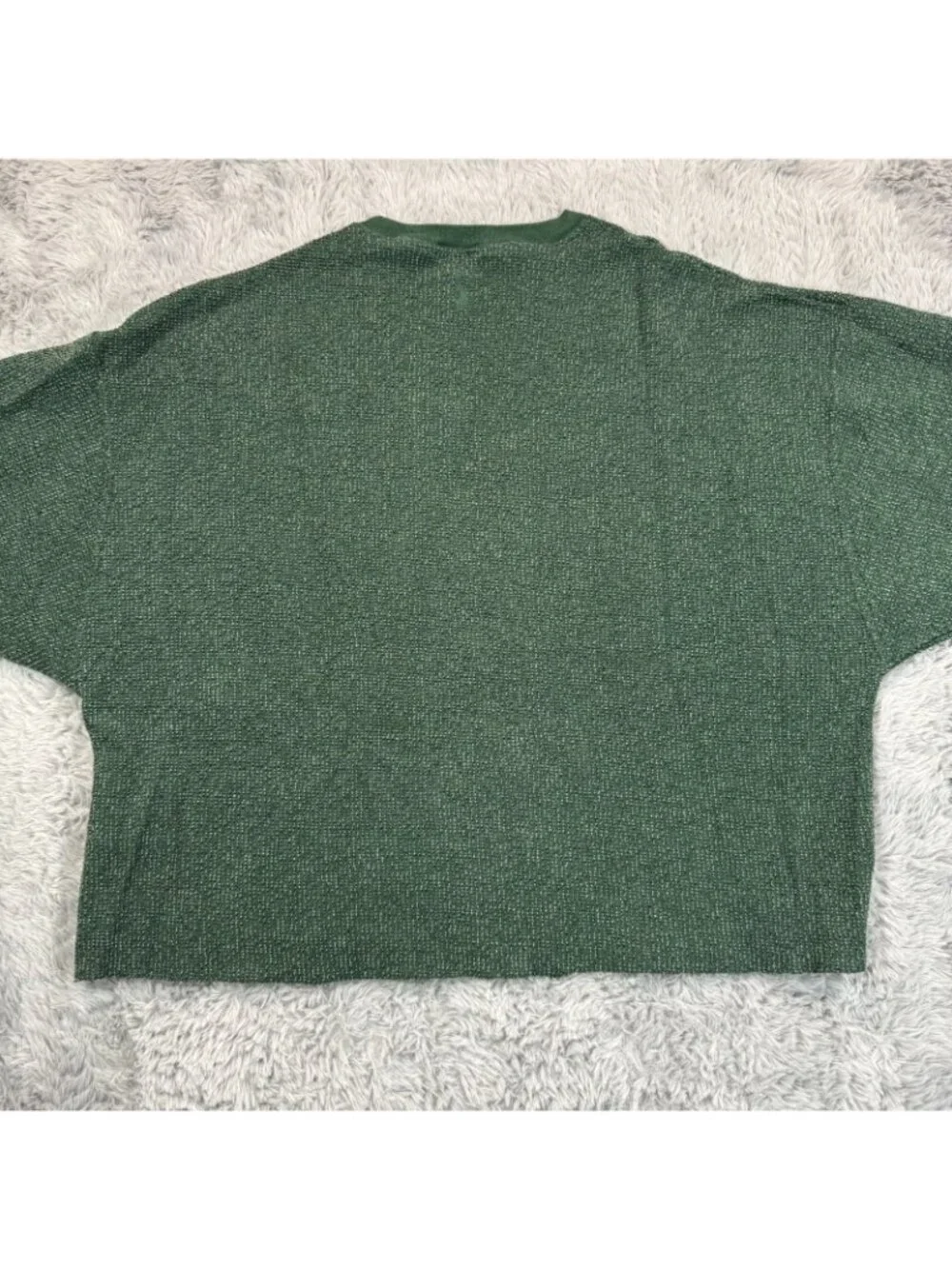 Nike T-Shirt Women's S Green Cotton Cropped Performance Speckled Running Gym